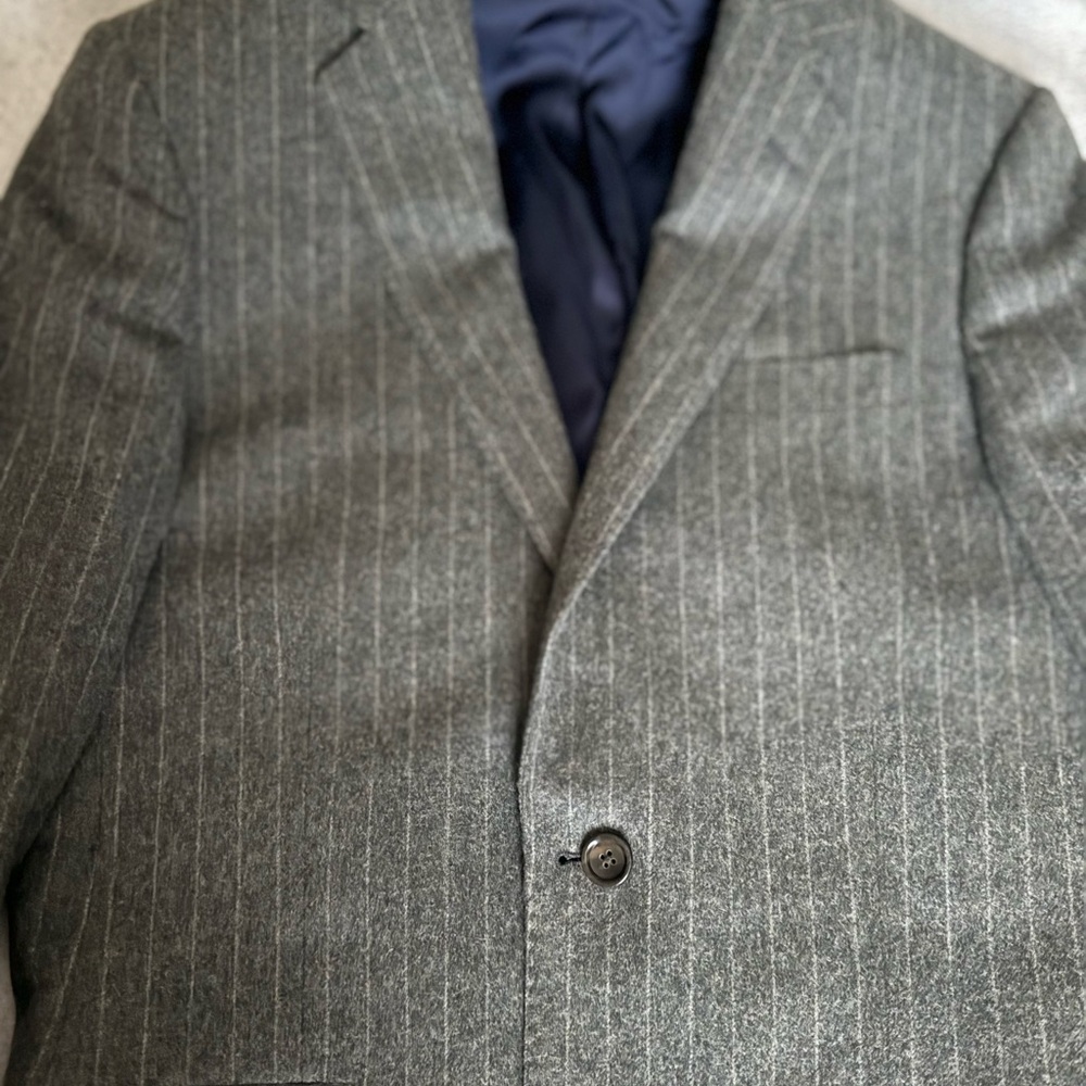 J.Crew Ludlow Heather Chalk Stripe Flannel Suit Jacket